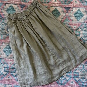 100% Linen Midi Skirt